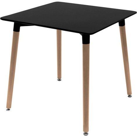 Estilo Nórdico - Mesa Tower Cuadrada 70 cm - Negro (1/2)