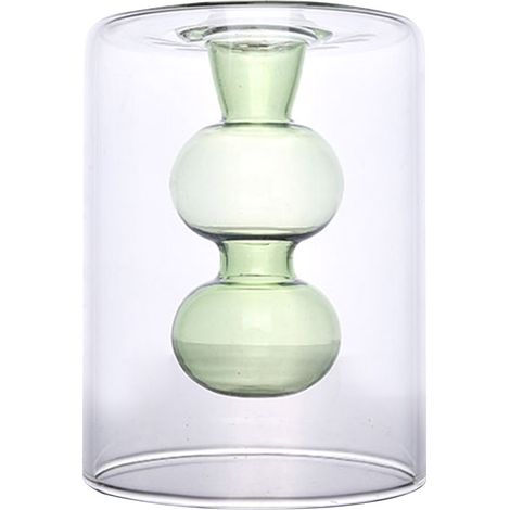 Glasvase für Hydrokultur Stil 1 Grün 8 x 10,5 cm Anzuchtvase, multifunktionale Vase für Dekoration und Aromatherapie (1/5)