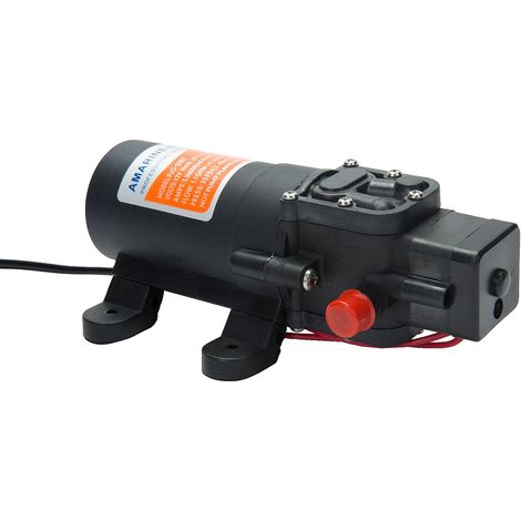 Pompe à membrane sous pression d'eau 12 V, débit 4,3 L/min (1,1 GPM), pression 35 PSI - Caravane/camping-car/bateau/usage marin (1/4)