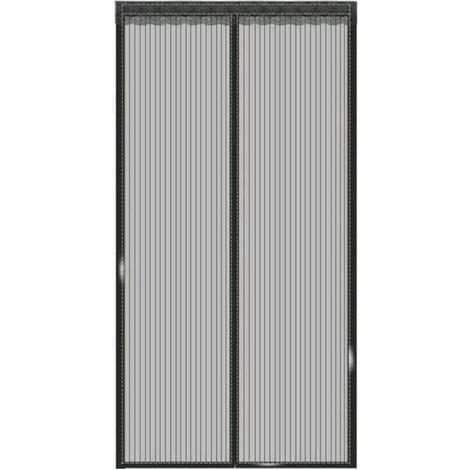 Moustiquaire Aimantée pour Porte Fenêtre 150x240cm - Moustiquaire Enroulable sur Mesure avec Fermeture Automatique - Idéale pour Portes d'Entrée Intérieures ou Patios - Couleur Noir (1/4)
