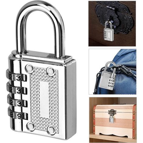 Coffre-fort à code 4 chiffres pour vestiaire sportif (Argent) (1/5)