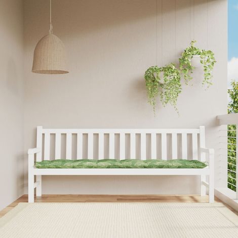 Bonnevie,Coussin de siège confortable de banc de jardin motif de feuilles 200x50x7 cm tissu -FV56984 (1/5)