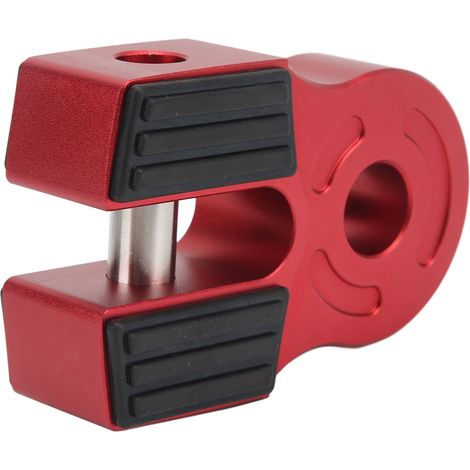 30.000 lb D-Ring-Hebegurt, Hebering aus Eisen mit Bolzen, Gummischutz, universell für ATVs und Pickups, weicher Schäkel, rot (1/5)