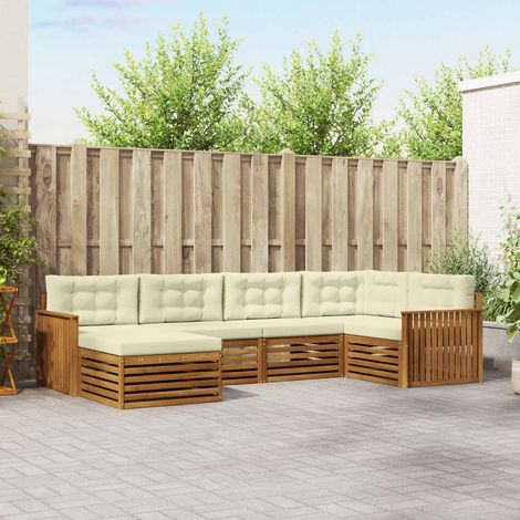 Teenpull – Outdoor-Sofagarnitur 6 Stk. Natur und Creme (1/5)