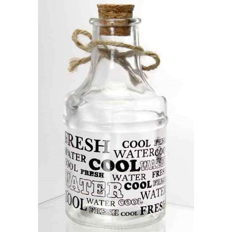Trade Shop - Set 6pz Bottiglia Bottiglietta In Vetro Tappo In Sughero Decorative 225cc 742293 - (1/3)