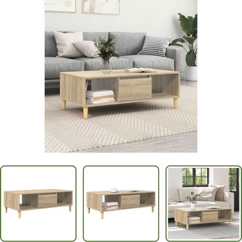 Table basse chêne sonoma - Table basse Chêne Sonoma 102 x 55 x 35 cm Bois d'ingénierie (1/5)