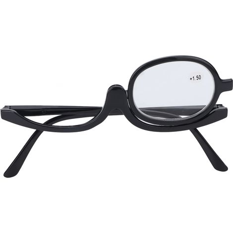 Lunettes de maquillage grossissantes à verre basculant, œil unique, élégantes, noires (+1,50 dioptrie) (1/5)