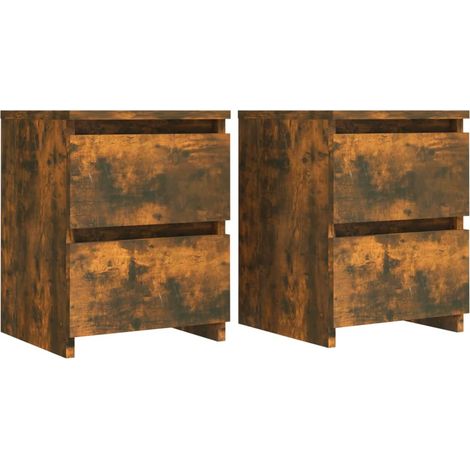 Maison Exclusive - Comodini 2 pz rovere affumicato 30x30x40 cm in Legno Multistrato