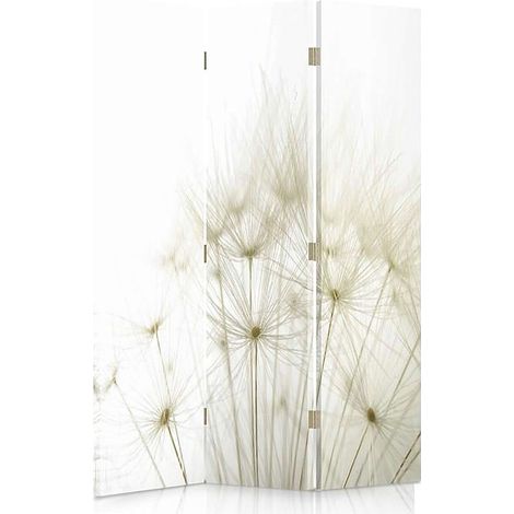 Paravent Design Pissenlits Déco Intérieur Élégant et Moderne - 110 x 180 cm - 1 face déco, 1 face noir (1/5)