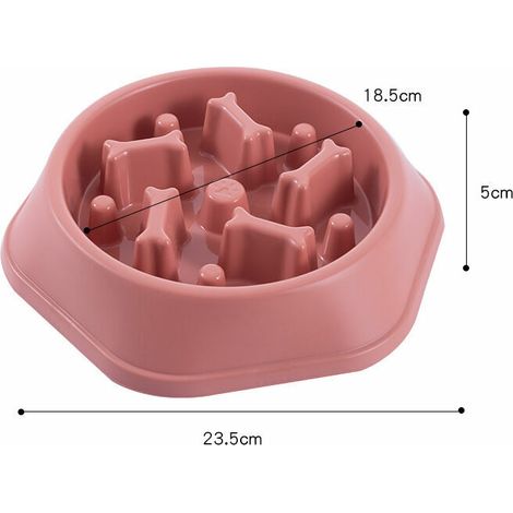 Gamelle anti-étouffement pour chiens et chats de petite à moyenne taille rose (1/5)