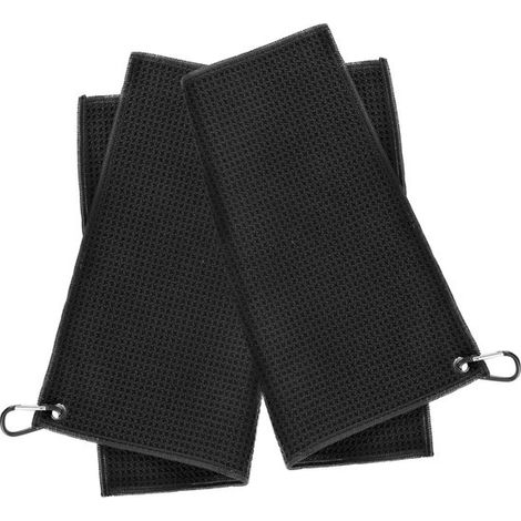Set di 2 asciugamani in microfibra - Asciugamano sportivo - Asciugamano da golf - 40 x 40 cm - Asciugatura rapida - Assorbente - Con moschettone - Per golf, yoga, fitness (1/5)