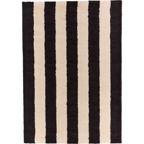 Indoor rug black and white stripes 120x160cm - Pablo