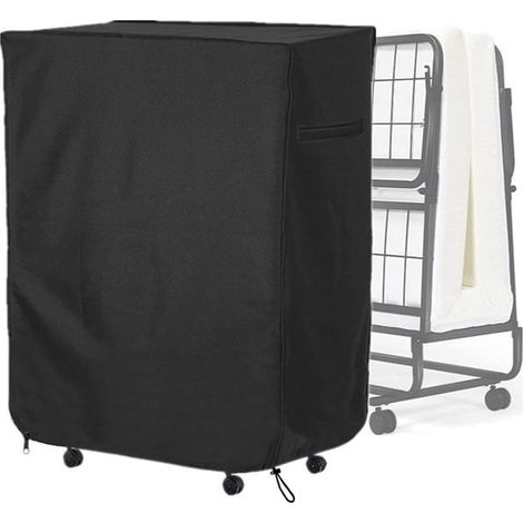 Housse de rangement pour lit pliant, 38 pouces réglable, protection imperméable et anti-poussière, avec fermeture éclair métallique et cordon ajustable, housse épaisse pour lit de camp (1/5)