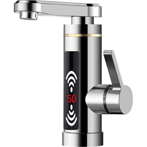 Robinet d'eau chaude électrique instantané avec affichage numérique, valve en céramique anti-fuite et finition antirouille pour la cuisine (1/5)