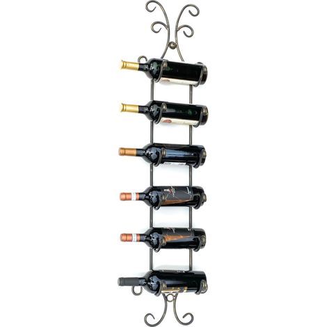 DanDiBo Weinregal Wand Metall Flaschenregal Schmal Regal 6 Flaschen 568 wine rack Weinflaschenregal Bar Wein Regal Getränkeregal Flaschen