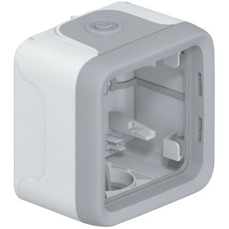 Legrand – Boîtier pour interrupteur et prise 1 poste – Composition plexo – Couleur gris – Installation facile en saillie