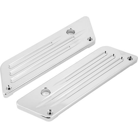 2 Plaques de Protection Charnière Extérieure pour Sacoches Moto, Couvercles de Loquet, Argent, pour Touring Street Glide Electra Glide Road Glide 1993-2013 (1/5)