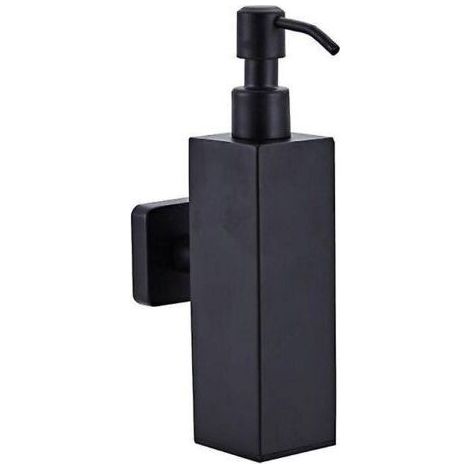 BUNTHAUS 200ml mural douche bouteille pompe en acier inoxydable Shampooing Distributeur Noir (carré mural) (1/5)