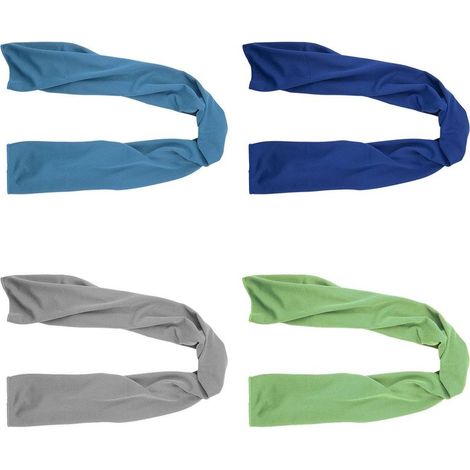 Lot de 4 serviettes rafraîchissantes 39 x 12 cm, en microfibre douce et respirante, pour vous garder au frais pendant vos séances de sport. (1/5)