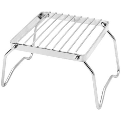 Grill Rack Grille en Acier Inoxydable Grille de Barbecue pour Steak, Légumes, Crevettes Mini Pliable Résistant à la Chaleur Durable avec Sac à Main en Plein Air Camping Pique-Nique (1/5)