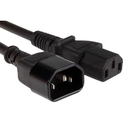 Câble d'alimentation, Noir, Connecteur C13, IEC vers C14, CEI / 10 A, 3m ( Prix pour 1 ) (1/2)