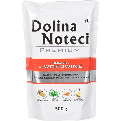 DOLINA NOTECI Premium reich an Rindfleisch - Nassfutter für Hunde - 10 x 500 g