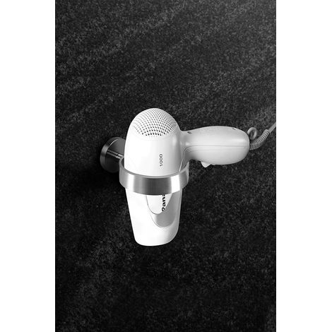 Exclusivo Soporte Para Secador De Pelo De Acero Inoxidable MINKUROW  Soporte Para Secador De Pelo Para Baño Soporte Para Inodoro Acero Inoxidable (Cepillado) Diámetro Interior 6,8 Cm (1/3)
