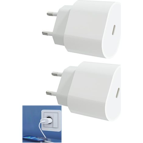 2-Pack Chargeur USB C 30w Prise USB C Chargeur Rapide Compatible Avec Samsung Galaxy Xiaomi Tablette Pixel etc, Charge Rapide USBC, Secteur Mural Alimentation Adaptateur Type-C Adaptateur Secteur USBC (1/5)