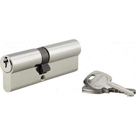 Cylindre de serrure double entrée STD UNIKEY (achetez-en plusieurs, ouvrez avec la même clé), 40x50mm, 3 clés, nickelé - THIRARD (1/5)