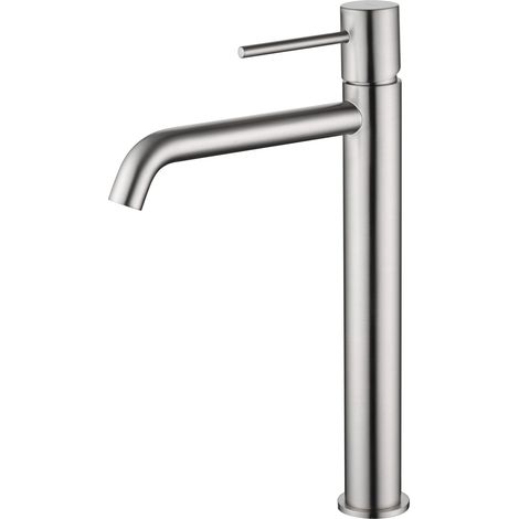 Rubinetto monocomando per lavabo alto, design minimalista, ottone