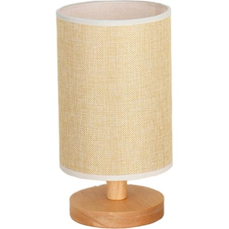 Lampe De Bureau - Abat-jour En Tissu - Base En Bois - Alimentation USB - Interrupteur À Bouton Poussoir - Lumière Chaude - 3 W - 5 V - Pour Chambre À Coucher Salon Bureau Enfants - 1 Pièce (1/5)