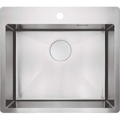 Lavello cucina in acciaio inox con 1 vasca 55x50.5 cm finitura acciaio spazzolato - Olvo