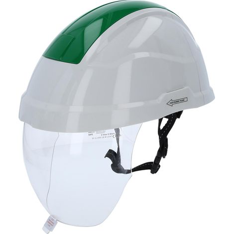 Casque de sécurité de travail avec visière, vert (1/3)