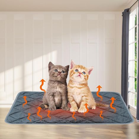 1 Coussin Chauffant Pour Chat, Tapis Thermique Auto-Chauffant Antidérapant, Doux Pour Voyage Et Maison