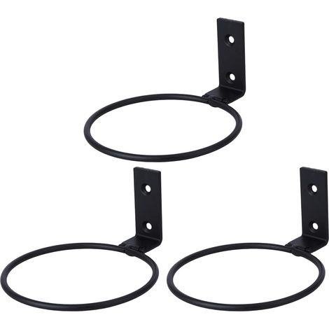 Set of 3 Iron Flower Pot Wall Brackets for Indoor and Outdoor (1/5)