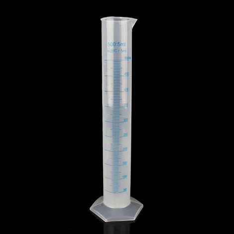 Cylindre gradué en plastique 500ml pour laboratoire, mesure précise de liquides, éprouvette de test durable (1/5)