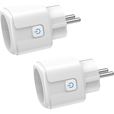 Prise Connectée WiFi , 2 Pièces Prise Intelligente 16A 3680W , Prise WiFi avec Mesure de Consommation Électrique , Contrôle à Distance , Commande Vocale , Compatible avec Alexa & Google (1/5)