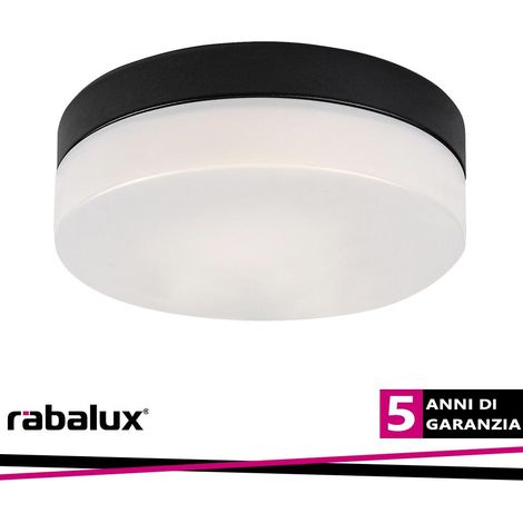 Plafoniera bagno rotonda 23,5cm nero/bianco IP44 LED 15W Rabalux (1/3)