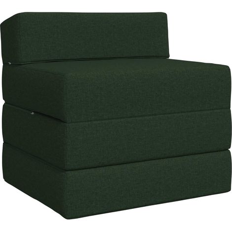 Sofá Cama Plegable Verde oscuro 200 x 70 x 10 cm Tela
