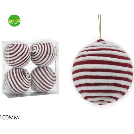 Set 4 Sfere General Trade Ø100mm Rosso e Bianco