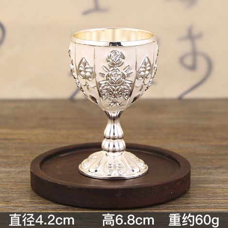 Verre à vin blanc (blanc argenté) de 30 ml, style européen haut de gamme. (1/4)