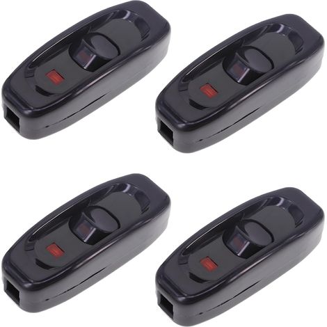 4 Pièces Interrupteur à Cordon, 250 V 10 A Petit Interrupteur Bipolaire avec Voyant LED Interrupteur Dalimentation Remplacement du Commutateur Marche/arrêt pour Petits Appareils ou Lampes Noir (1/5)