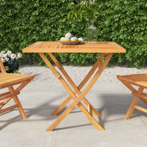 Tavolo da Giardino Pieghevole 85x85x76cm Legno Massello di Teak vidaXL (1/8)