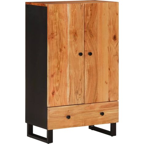 Credenza con Cassetto 60x33x100cm Legno Massello Acacia e Ferro vidaXL (1/5)