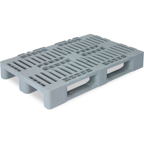 BRB Hygienepalette H1, LxBxH 1200x800x160 mm, Oberdeck durchbrochen, 100% PE-Kunststoff, verkehrsgrau (1/3)