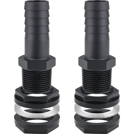 2PCS Trop Plein Cuve, 25mm Passe Paroi Cuve raccord Male Leakproof Hose pour Citernes Raccord Rcuprateur eau de Pluie de Pluie Passages Mit Joints (1/5)