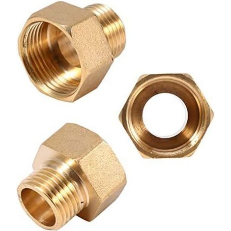 1pc Raccord de Tuyauterie en Laiton Douille Réducteur Adaptateur de Tuyau 1/2 BSPT Filetage Male et 3/4 BSPT Filetage Femelle,A (1/5)