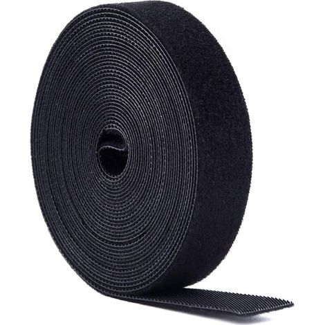 Cable Tie, 10m x 1.5cm Wide Garden Plant Ties, Reusable Fixing Tape for Climbing Plants, Easy-Cut Cable Strap for Home, Office, Gardening (Black) (1/4)