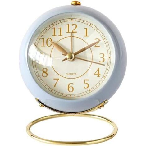 Metal clock with convex glass base (royal blue) - suitable for living room or office decoration (1/5)