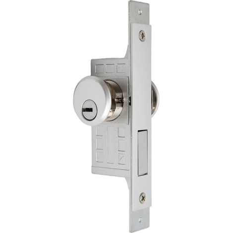 Serrure de sûreté à encastrer pour porte vitrine, pose simplifiée et résistance accrue au cambriolage, livrée avec 3 clés. (1/5)